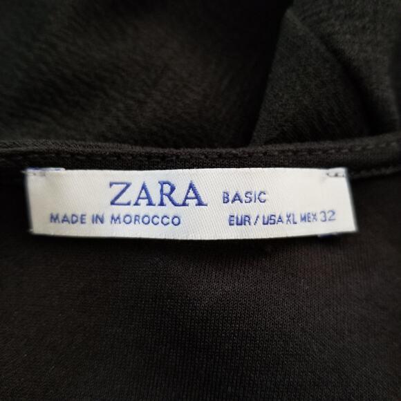 Zara Women's V-Neck 1/2 Sleeve Jumpsuit D-Ring Belt Black Size XL - Picture 4 of 7